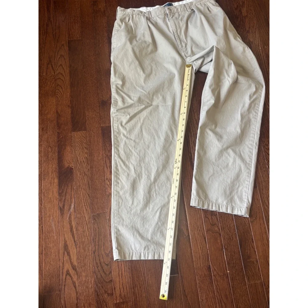 Polo Ralph Lauren Andrew Pant Mens 38x32 Khaki Tan Pleated Chino Trousers Cotton